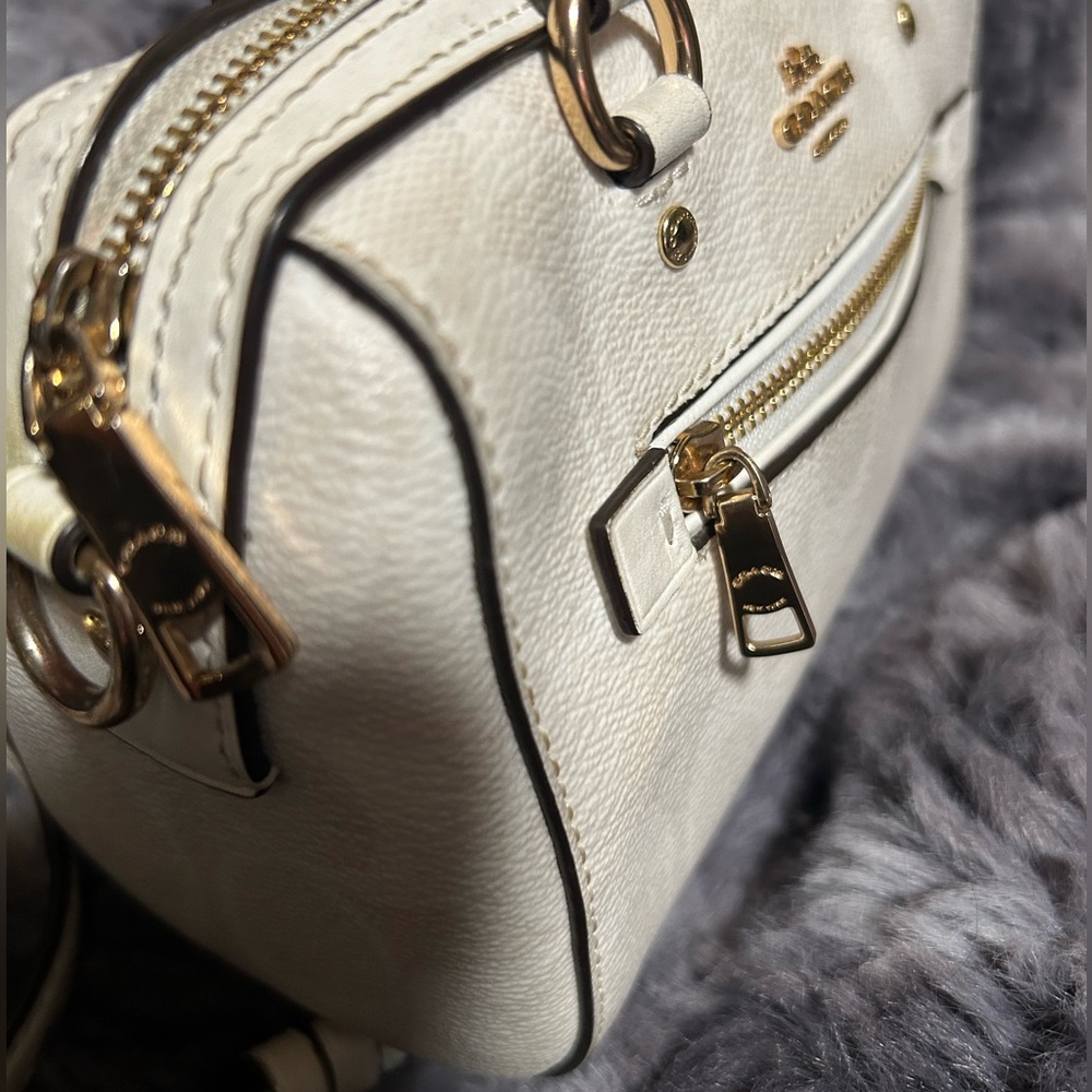 Coach white mini Rowan  bag w crossbody strap  #satchel #luxury - Picture 7 of 9